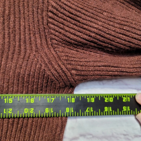 Chriselle Lim Cardigan Sweater Women Small Brown Cleo Button Ribbed Knit Cozy - Picture 9 of 14